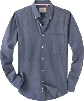 Alimens & Gentle Mens Solid Oxford Shirt Long Sleeve Dress Shirt Work Casual Button Down Shirts with Pocket