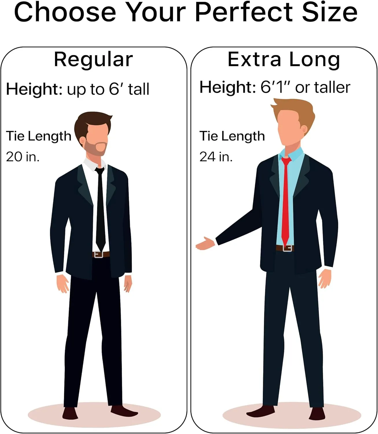 boxed-gifts Clip on Ties for Men - Premium Black Solid Color Clip on Tie