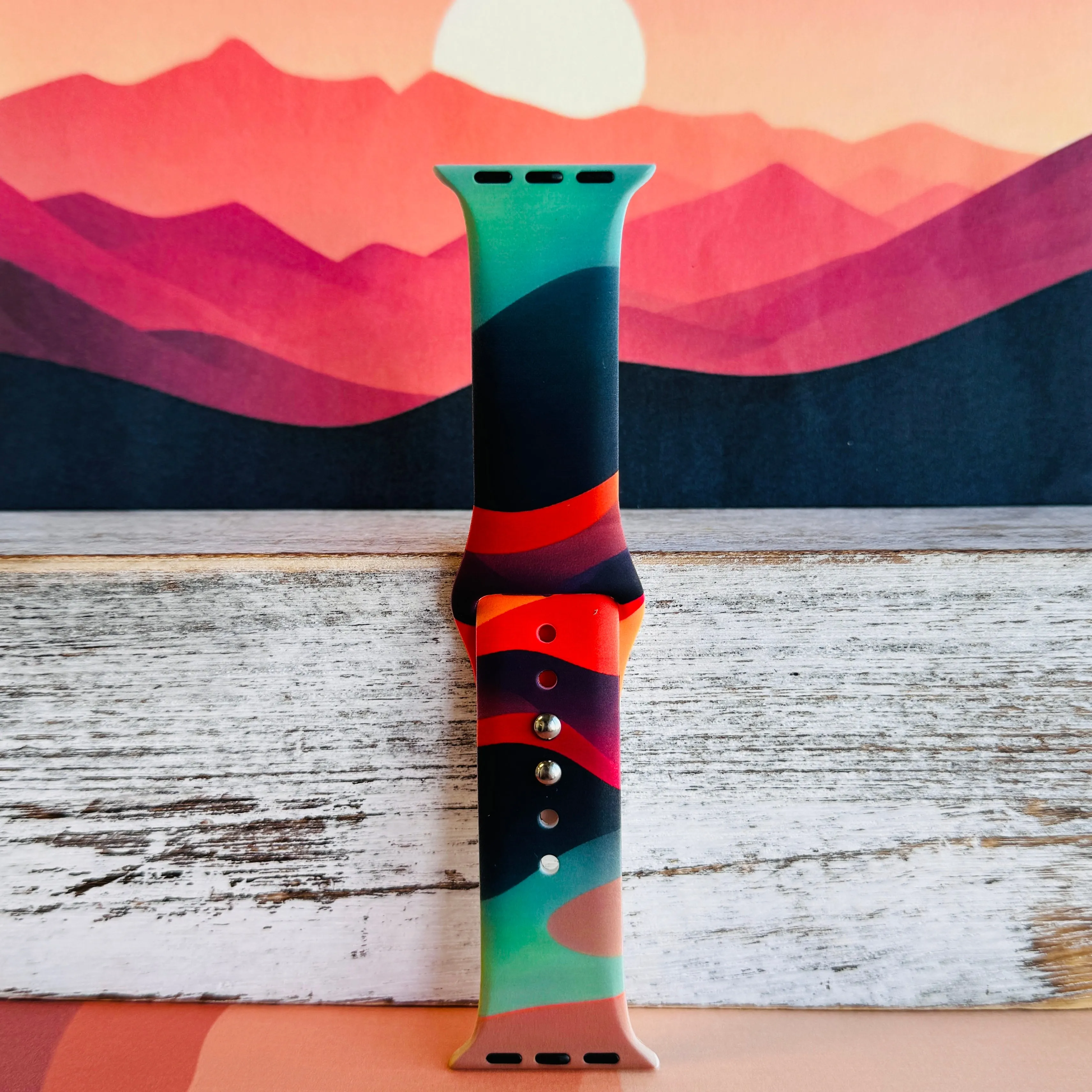 Colorful Dune Delight Print Silicone Band For Apple Watch