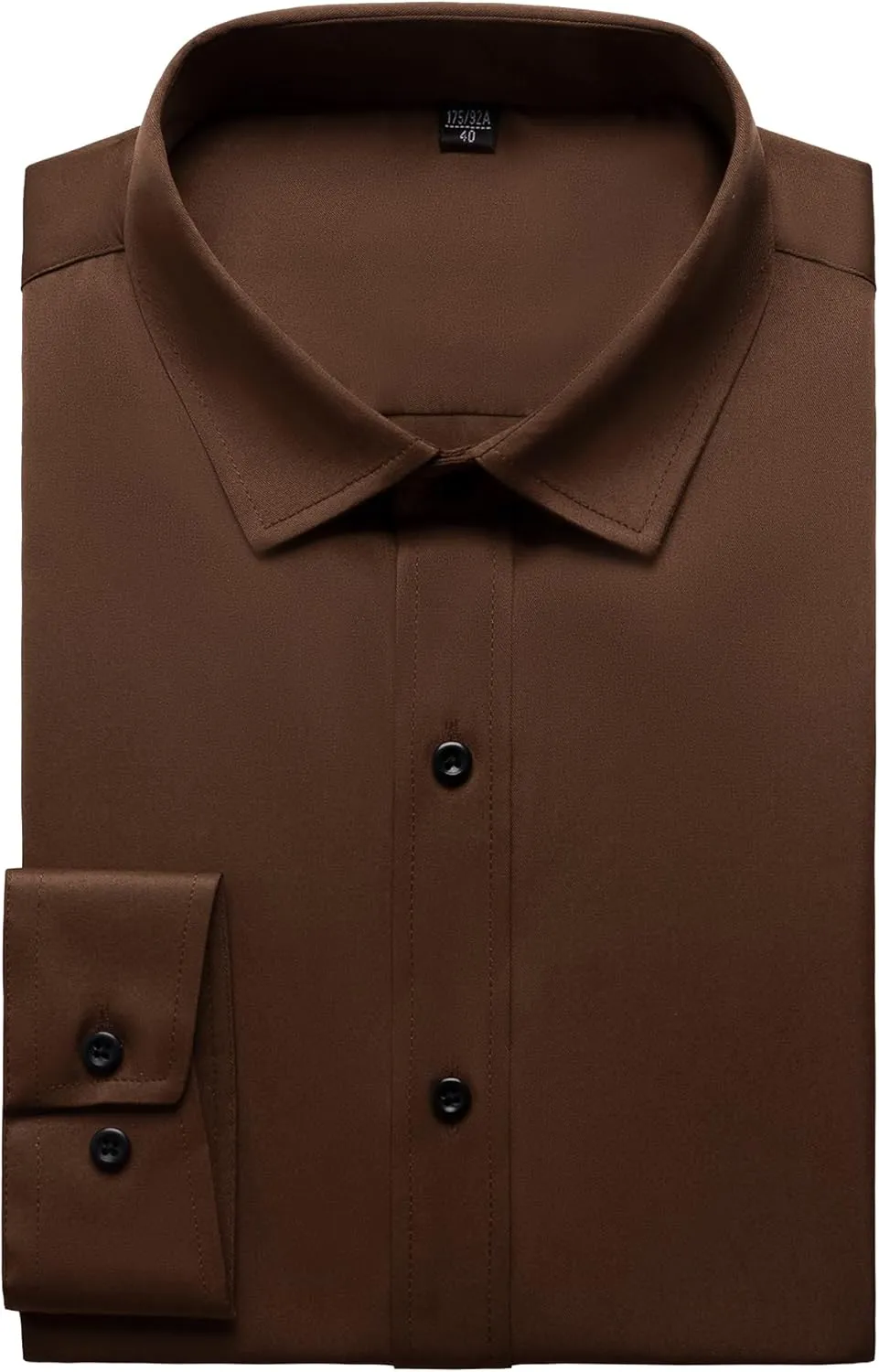 Men's Stretch Wrinkle Free Dress Shirts Formal Wedding Prom Long Sleeve Button Down Shirt