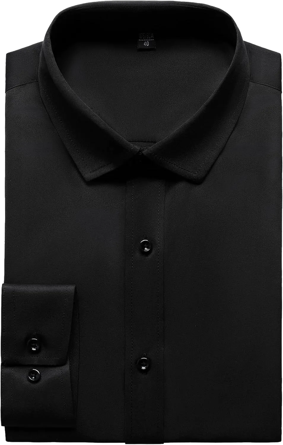 Men's Stretch Wrinkle Free Dress Shirts Formal Wedding Prom Long Sleeve Button Down Shirt