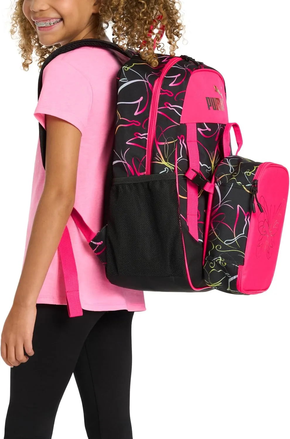 PUMA Unisex Kid's Colony Lunch Kit & Backpack Combo, Knockout Pink, Medium