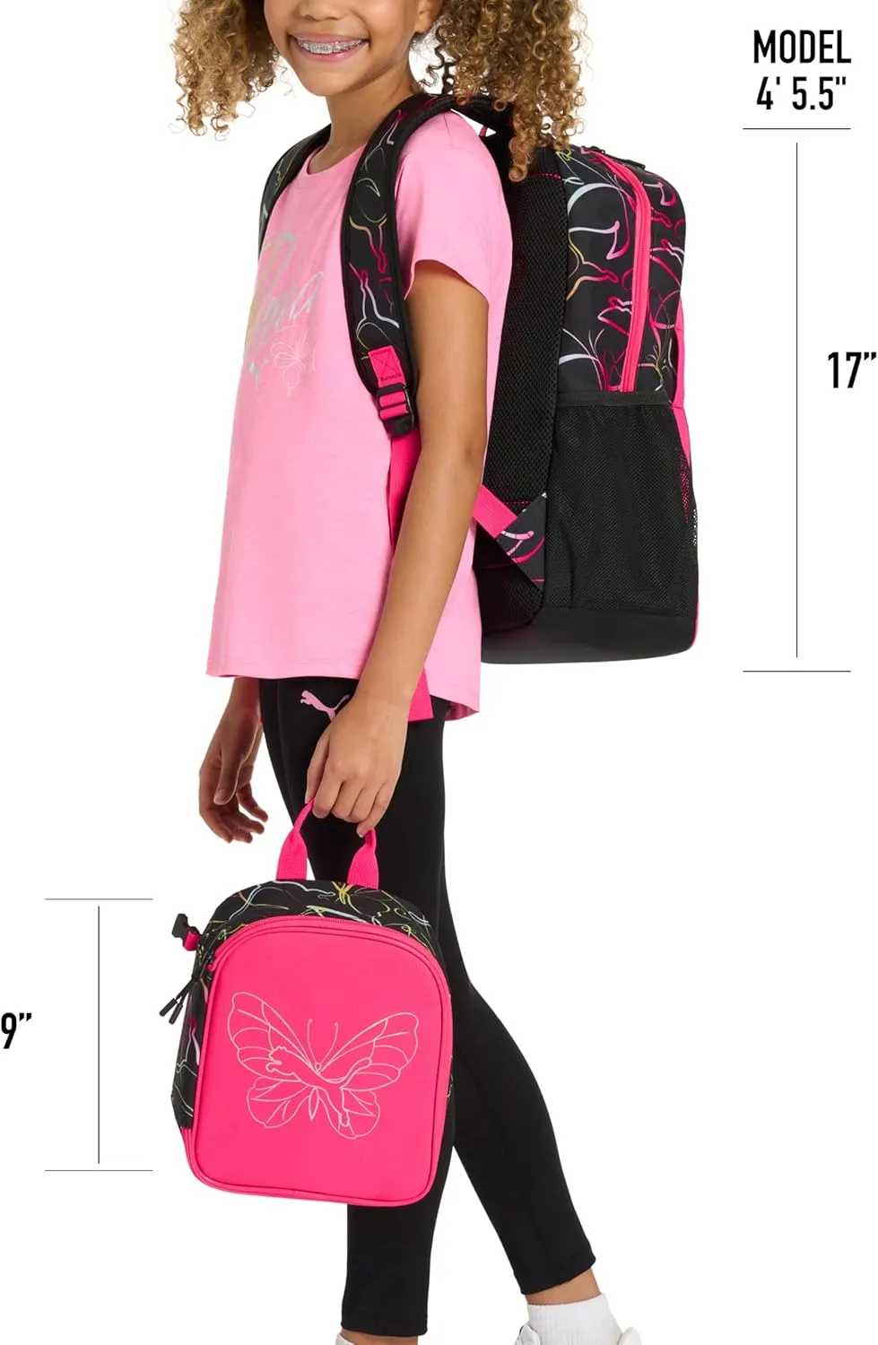 PUMA Unisex Kid's Colony Lunch Kit & Backpack Combo, Knockout Pink, Medium