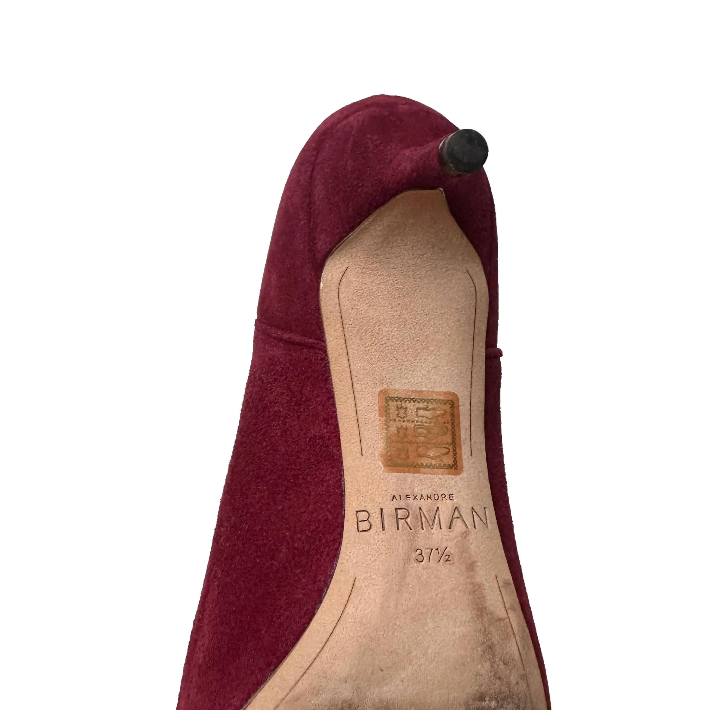 Red Suede Kitten Heels Boots - 7.5