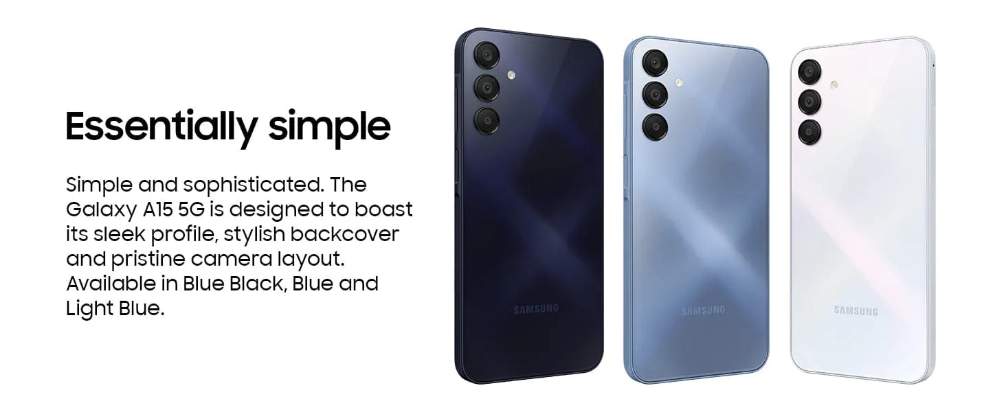 Samsung Galaxy A15 4G 128GB 4GB RAM  Dual SIM  Blue Black, Unlocked SIM Free Smartphone