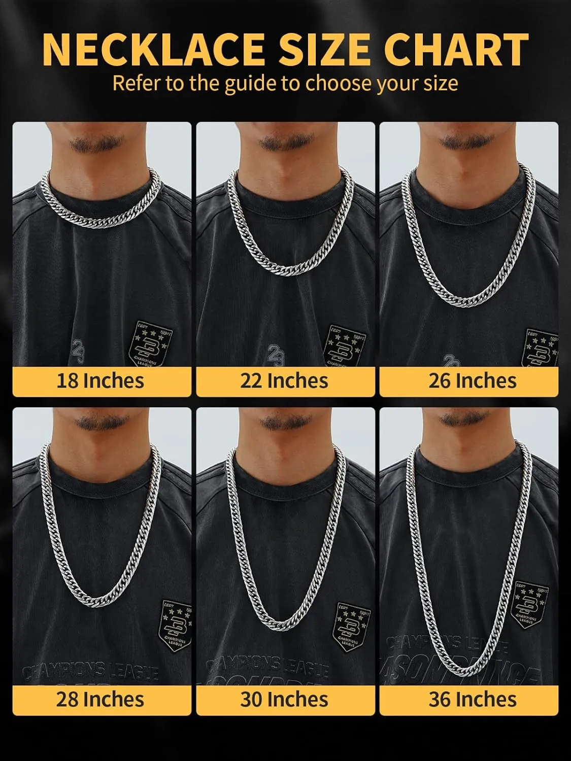 U7 Diamond Cut Miami Cuban Link Chain for Men Women Stainless Steel Curb Chain Necklace, Cool Hip Hop Jewelry Silver/Black/18K Gold Plated Chains, Width 3/6/9/12mm,18/20/22/24/26/28/30 Inch