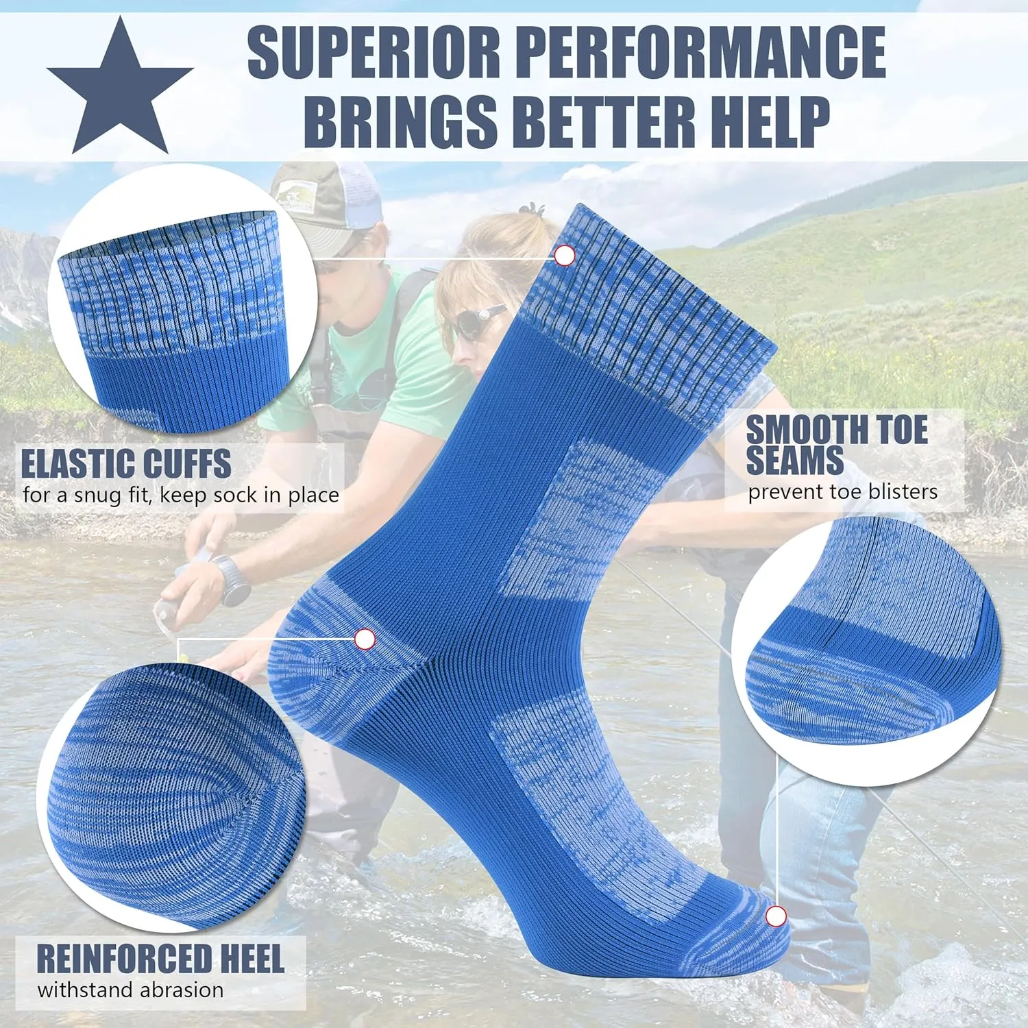Waterproof Socks Neoprene Unisex Breathable Outdoor Sports Hiking Fishing Wading Crew/Ankle Socks